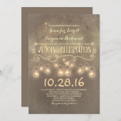 rustieke huwelijksuitnodiging met lichten kaart (Voorkant / Achterkant)