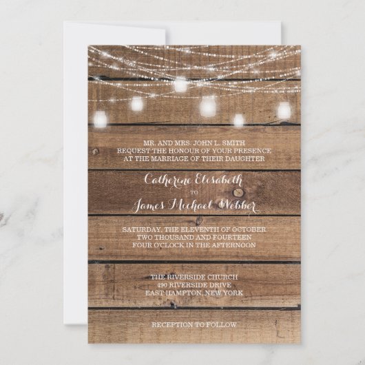 Rustieke huwelijksuitnodiging Verwoording van de o Kaart (Voorkant)