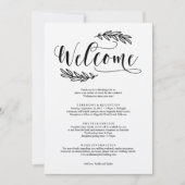 Rustieke huwelijksweekend welkomstprogramma (Voorkant)