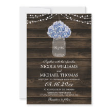 Rustieke Hydrangea Mason Jar Barn Wood Wedding