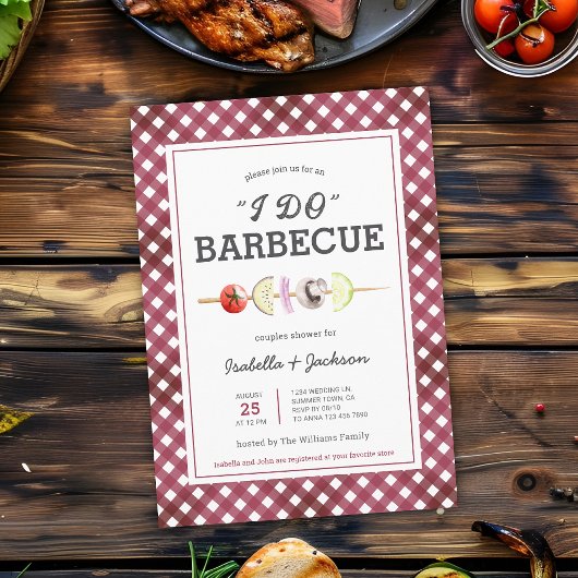 Rustieke I DO Barbecue Bruiloft Shower Uitnodiging