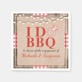 Rustieke 'I Do BBQ' Engagement Party Koppels Bruis Servet (Voorkant)