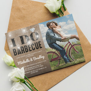 Rustieke I DO BBQ-foto-verloofparty Kaart