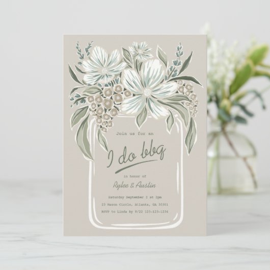 Rustieke 'I Do BBQ' koppel trouwfeest uitnodiging (Staand voorkant)