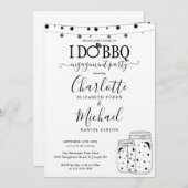 Rustieke I Do BBQ Mason Jar Slingerlichtjes Verlov Kaart (Voorkant / Achterkant)