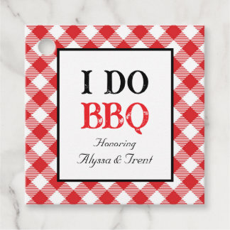 Rustieke I DO BBQ Red Gingham Wedding Bedankjes Labels