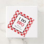 Rustieke I DO BBQ Red Gingham Wedding Bedankjes Labels (In situ)