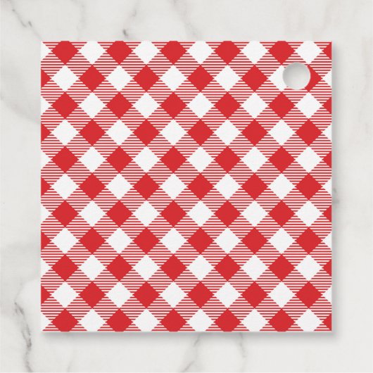 Rustieke I DO BBQ Red Gingham Wedding Bedankjes Labels (Achterkant)