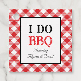 Rustieke I DO BBQ Red Gingham Wedding Bedankjes Labels