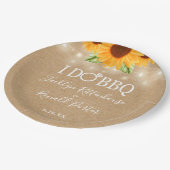 Rustieke 'I Do BBQ' zonnebloem slingerlichtjes tro Papieren Bordje (Gekanteld)