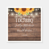 Rustieke I Do BBQ Zonnebloem Slingerlichtjes Trouw Servet (Voorkant)