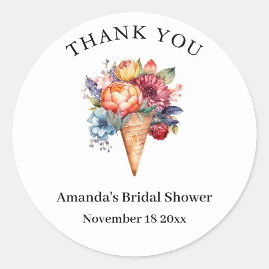 Rustieke Ijs Bridal Shower Ronde Sticker (Voorkant)