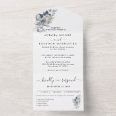 rustieke illustratie met waterverf van bloemstuk all in one uitnodiging (Binnen)