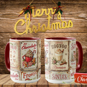 Rustieke illustraties gemengde achtergrond Kerstmi Mok