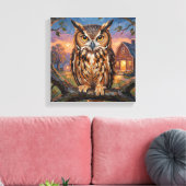 Rustieke Impasto Oehoe  Canvas Afdruk (Insitu (Woonkamer))