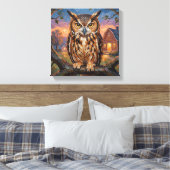 Rustieke Impasto Oehoe  Canvas Afdruk (Insitu (Slaapkamer))