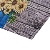 Rustieke impressionisme blauwe vaas zomer margriet snijplank (Hoek)