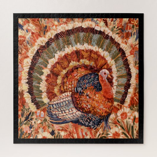 Rustieke Impressionistische Herfstkalkoen Legpuzzel (Verticaal)