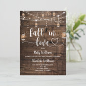 Rustieke 'In Love' Baby Shower Kaart (Staand voorkant)