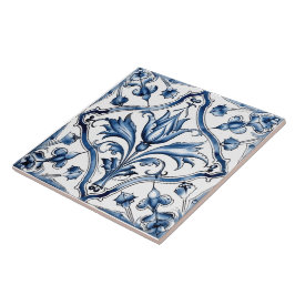 Rustieke Indigo Azulejo Tegels met bloemmotieven Tegeltje