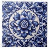 Rustieke Indigo Azulejo Tegels Tegeltje (Voorkant)