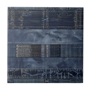 Rustieke Indigo Denim Patchwork Patroon Tegeltje