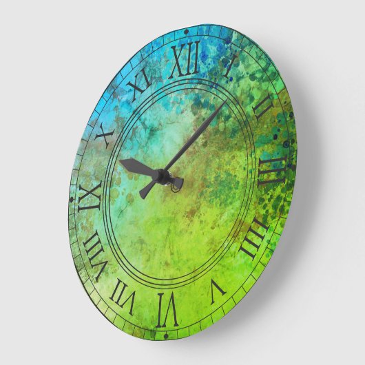 Rustieke Industriële Geïnspireerde Kunst Groene Bl Grote Klok (Hoek)
