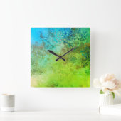 Rustieke Industriële Geïnspireerde Kunst Groene Bl Vierkante Klok (Huis)