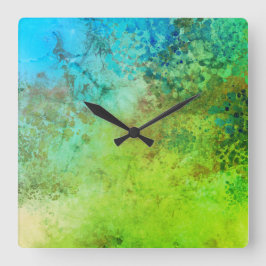 Rustieke Industriële Geïnspireerde Kunst Groene Bl Vierkante Klok