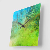 Rustieke Industriële Geïnspireerde Kunst Groene Bl Vierkante Klok (Hoek)