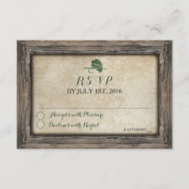 Rustieke ingelijste Geviste lokken RSVP-kaart RSVP Kaartje