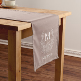 Rustieke Initiaal Monogram Aangepaste Familienaam Korte Tafelloper