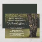 Rustieke Initialen Eikenboom bruidsdouche uitnodig Kaart (Voorkant / Achterkant)