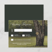 Rustieke Initialen Oude Eiken Boom Bruiloft RSVP K Kaartje (Voorkant / Achterkant)