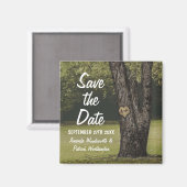 Rustieke Initialen Oude Eiken Boom Bruiloft Save t Magneet (Voorkant / Achterkant)