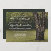 Rustieke Initialen Oude Eikenboom bruiloft uitnodi Kaart (Voorkant / Achterkant)