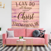 Rustieke Inspirerend bijbel Lifequote Pink Violet Canvas Afdruk (Insitu (Woonkamer))