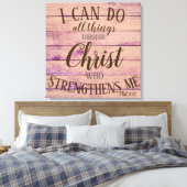 Rustieke Inspirerend bijbel Lifequote Pink Violet Canvas Afdruk (Insitu (Slaapkamer))