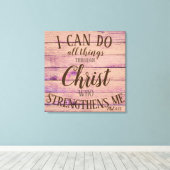 Rustieke Inspirerend bijbel Lifequote Pink Violet Canvas Afdruk (Insitu (Houten vloer))