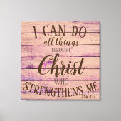 Rustieke Inspirerend bijbel Lifequote Pink Violet Canvas Afdruk (Voorkant)