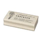 Rustieke Iris Bloem Aangepaste namen Retouradres Rubberstempel (Stempel)
