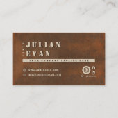 Rustieke Iron Bold Stencil Metalen Typografie Visitekaartje (Voorkant)