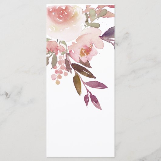 Rustieke Iron Lantaarn Waterverf Bloemen Menu Kaar (Achterkant)