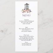 Rustieke Iron Lantaarn Waterverf Bloemen Menu Kaar (Voorkant)