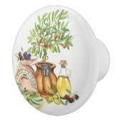 Rustieke Italiaans Groen Goud Bruin Waterverf Keramische Knop (Rechts)