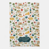 Rustieke Italiaanse keuken Monogram Theedoek (Verticaal)