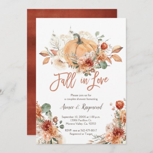 Rustieke Ivoor Bloemen Herfst In Love Couples Douc Kaart (Voorkant / Achterkant)