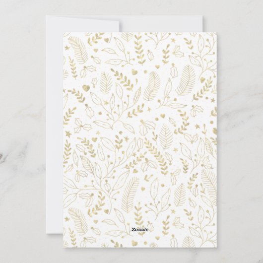 Rustieke Ivoor Bloemen Krans Groene Kerst Kaart (Achterkant)