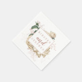 Rustieke Ivoor Blush Bloemen Custom Wedding Cockta Servet (Hoek)