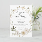 Rustieke Ivoor Wildflower Love In Bloom Shower Kaart (Staand voorkant)